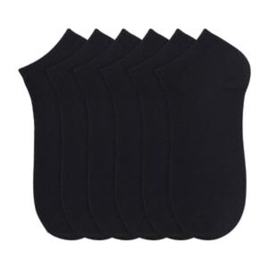 MAMIA UNISEX NO SHOW PLAIN BLACK SOCKS 6PK